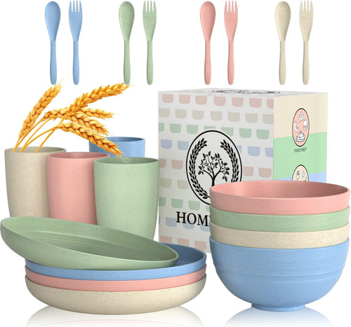 Wheat straw dinnerware sets - wheat,