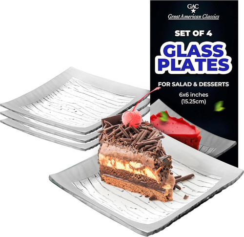 Tempered glass dessert plates - glass,