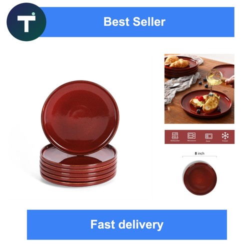 Ceramic salad plates set 6 - ceramic,