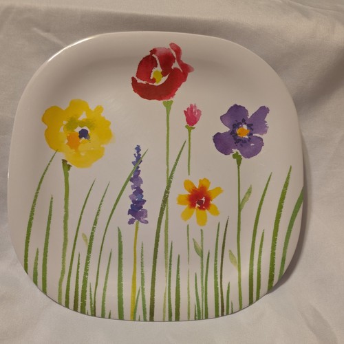 Square floral melamine dinner - floral,
