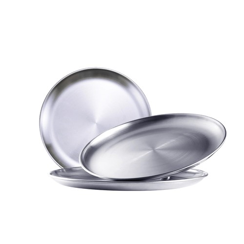 Stainless steel plates 3pcs - stainless,