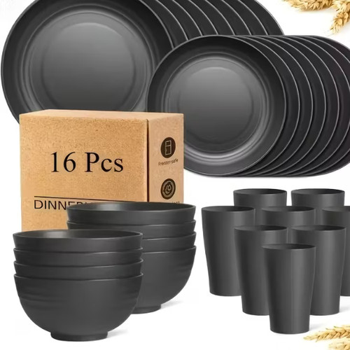 Wheat straw dinnerware set - wheat,