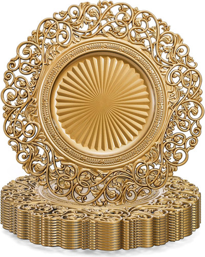 Gold charger plates - plates, of