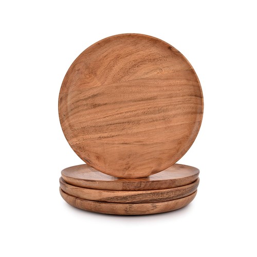 Acacia wood dinner plates set - dinner,