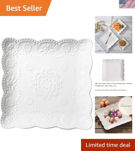 Ceramic plate square embossed - ceramic, plate,