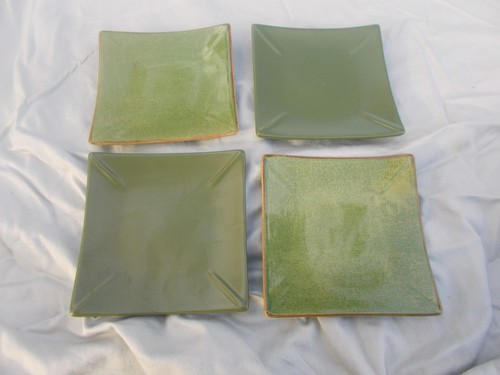 Ceramic square plates two - ceramic, 5"