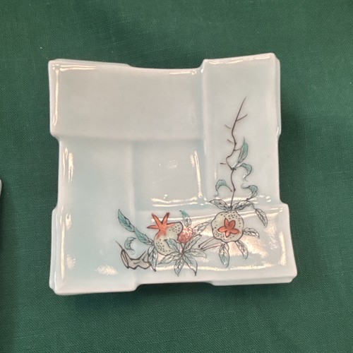 Porcelain square floral - porcelain,