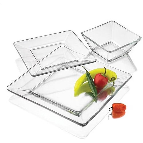 Piece square clear glass - 12-piece,