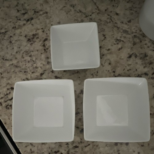 White square ceramic dinner - square,