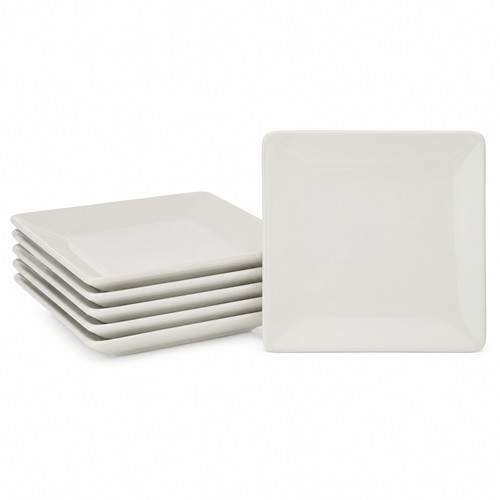 Square ceramic salad plate - ceramic,