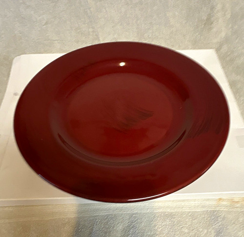 Solid red ceramic dinner plate - solid,