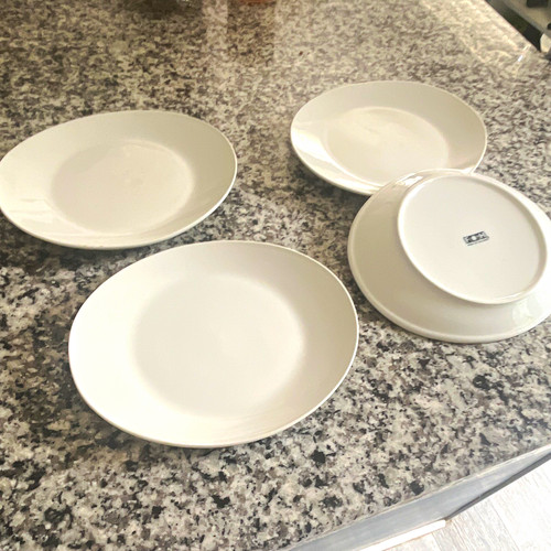 Set white round ceramic - set,