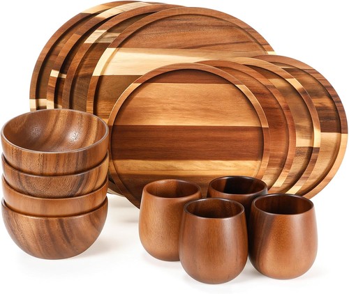 Piece acacia woodtableware - 16-piece,