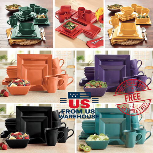 16pc square stoneware - square,