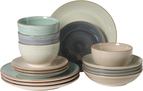 Piece handpainted stoneware - piece,