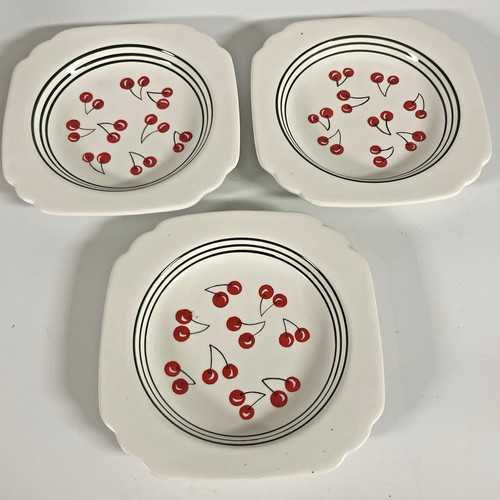 Blue sky cherry square plates - blue,