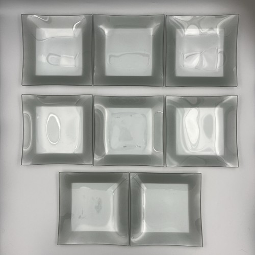 Square frosted glass appetizer - frosted,