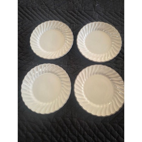 Vintage white swirl scalloped - vintage,